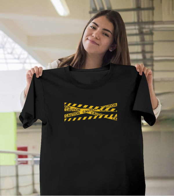 Caution Tape Warning Stripes T-Shirt