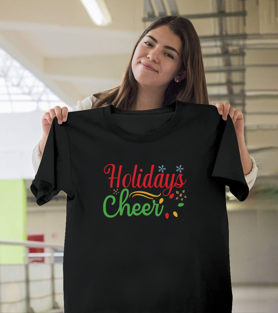 Holidays Cheer Snowflakes Festive Lights T-Shirt