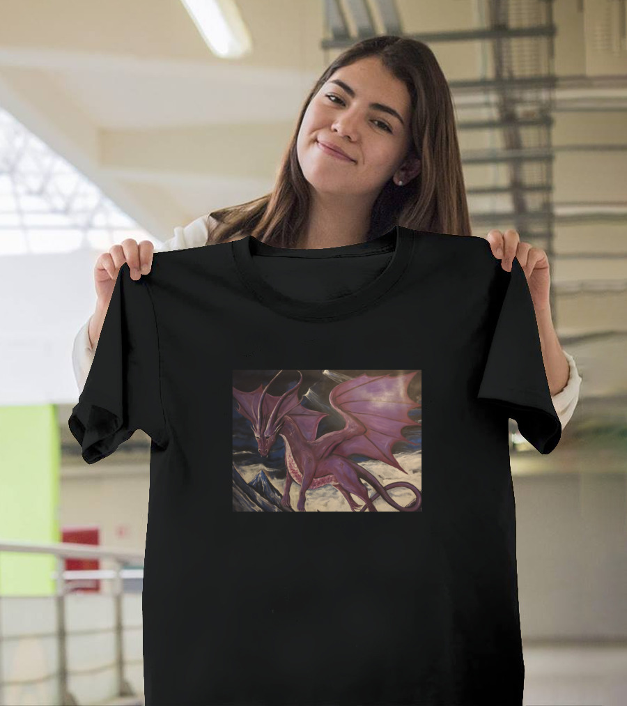 Purple Dragon on Mountainous Terrain T-Shirt