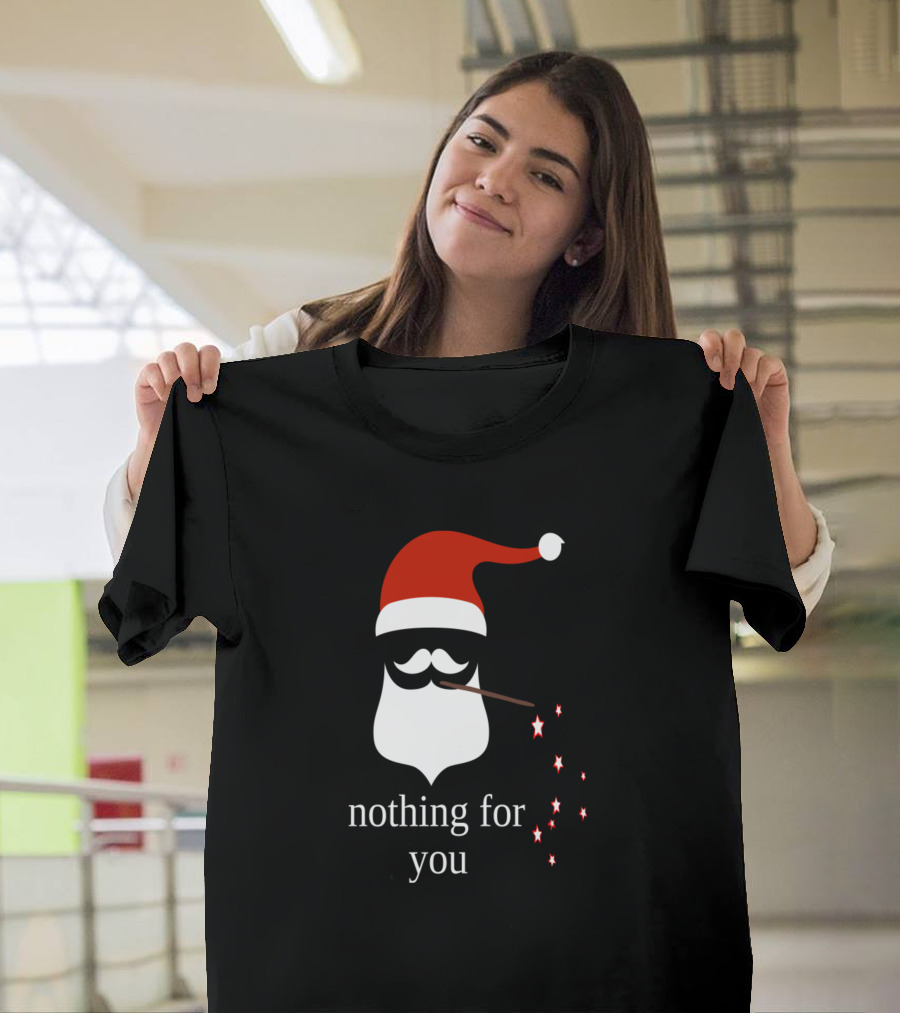 Nothing for You Santa Silhouette Red Stars T-Shirt