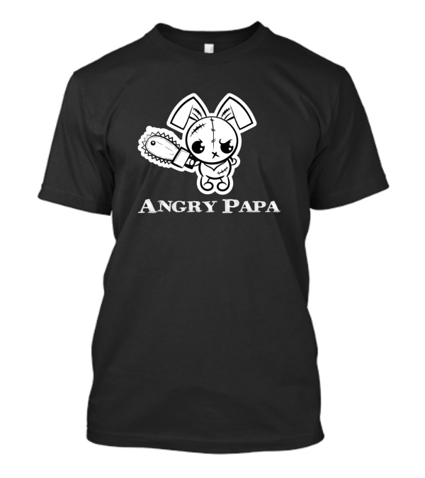 Angry Papa Voodoo Bunny With Chainsaw T-Shirt