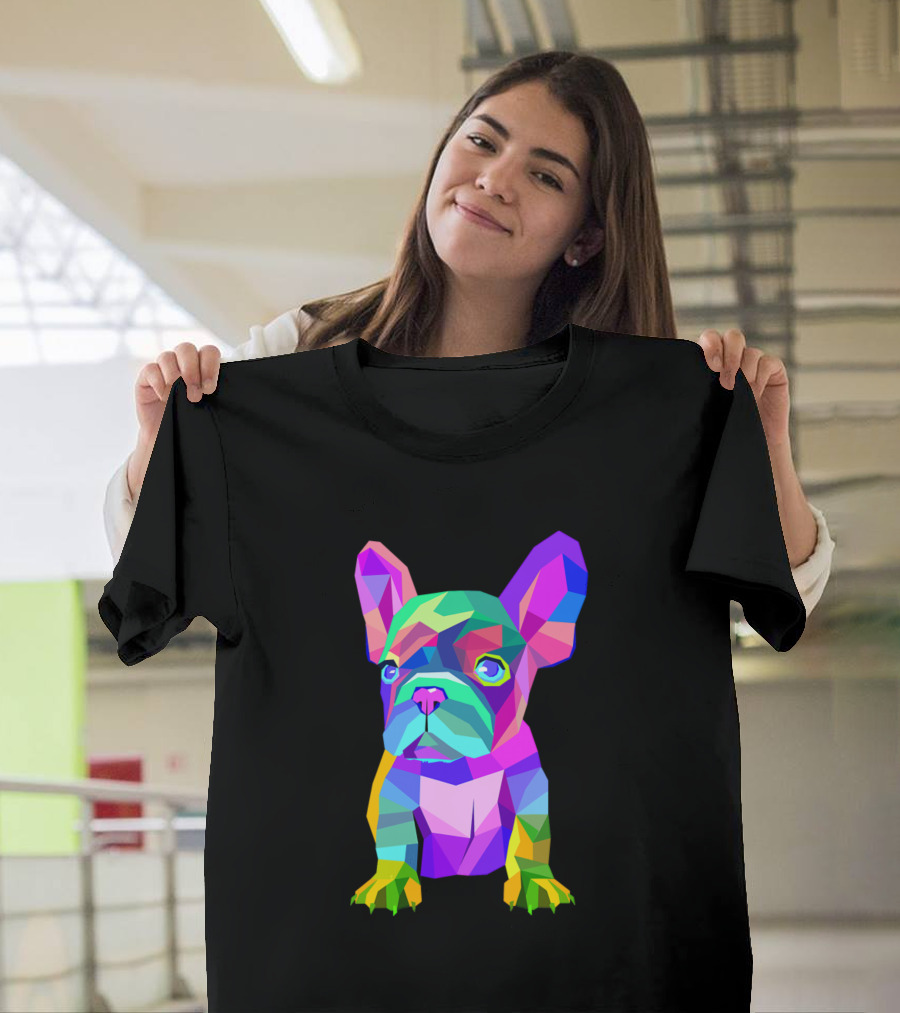 Colorful Geometric French Bulldog Dog Breed T-Shirt