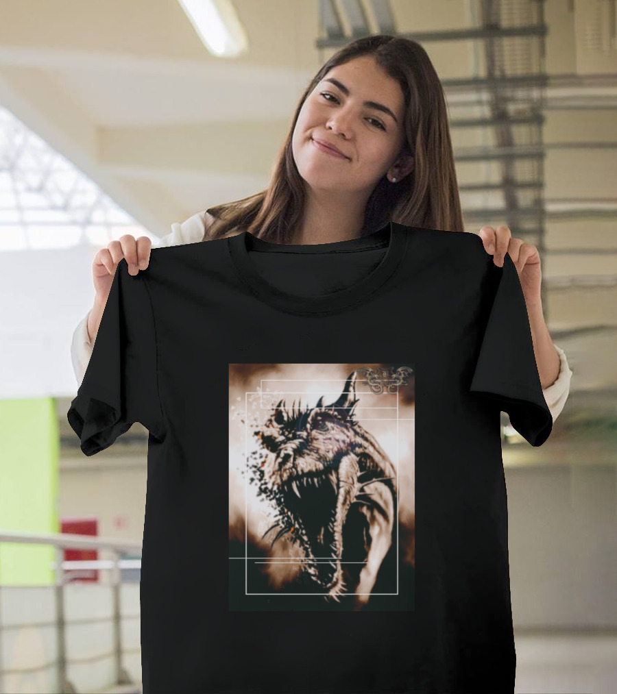 Dragoncrop Ferocious Beast Frame Art Dragon T-Shirt