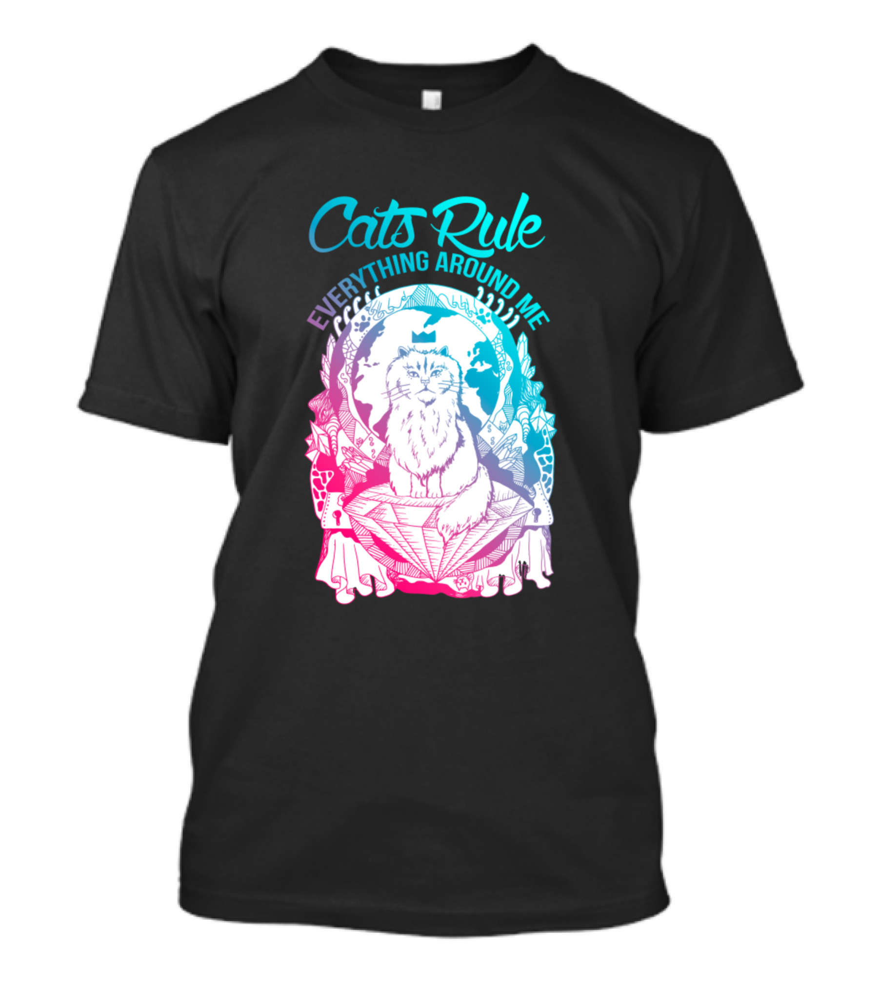Cats Rule Everything Around Me Dual Color Regal Feline T-Shirt