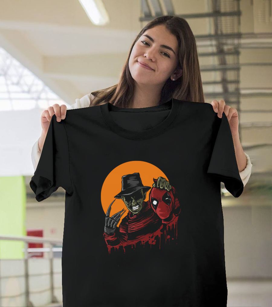 Freddy Krueger vs Deadpool Horror Showdown T-Shirt
