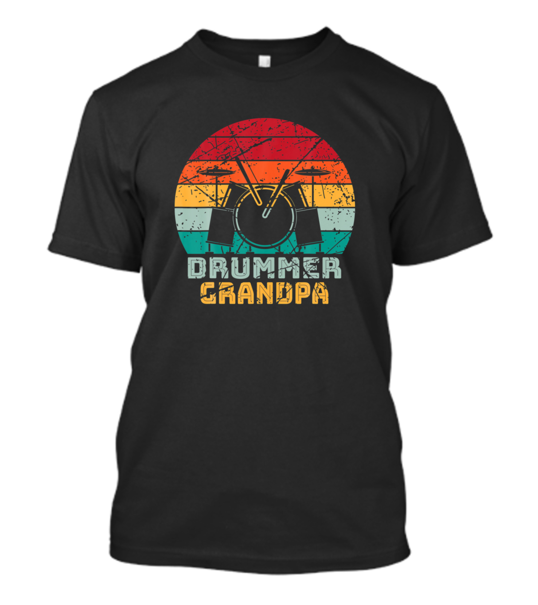 Drummer Grandpa Retro Drum Kit Vintage Musician T-Shirt