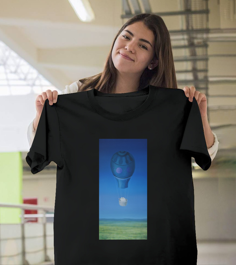 Delivery By Fat Cat Floating in Blue Hot Air Balloon T-Shirt