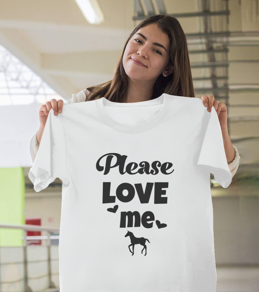 Horse Riding With Mommy Please Love Me Horseback Riding Horse Rid T-Shirt