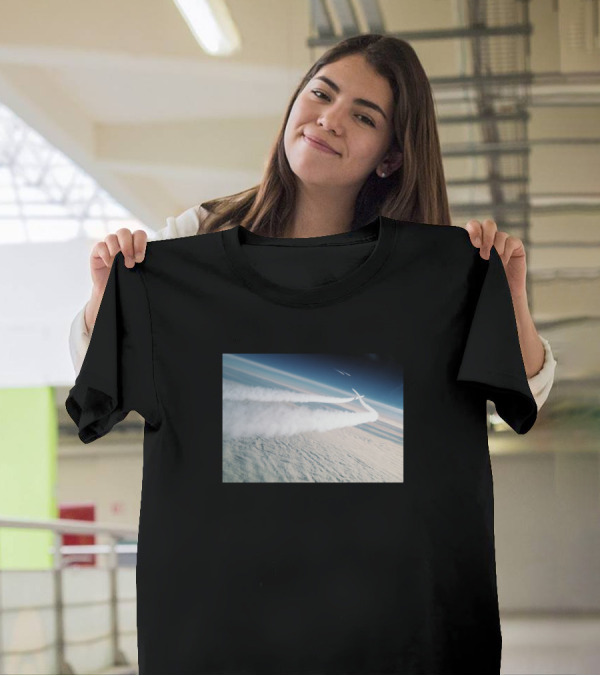 Interception Contrail Sky View Airplane Scene T-Shirt