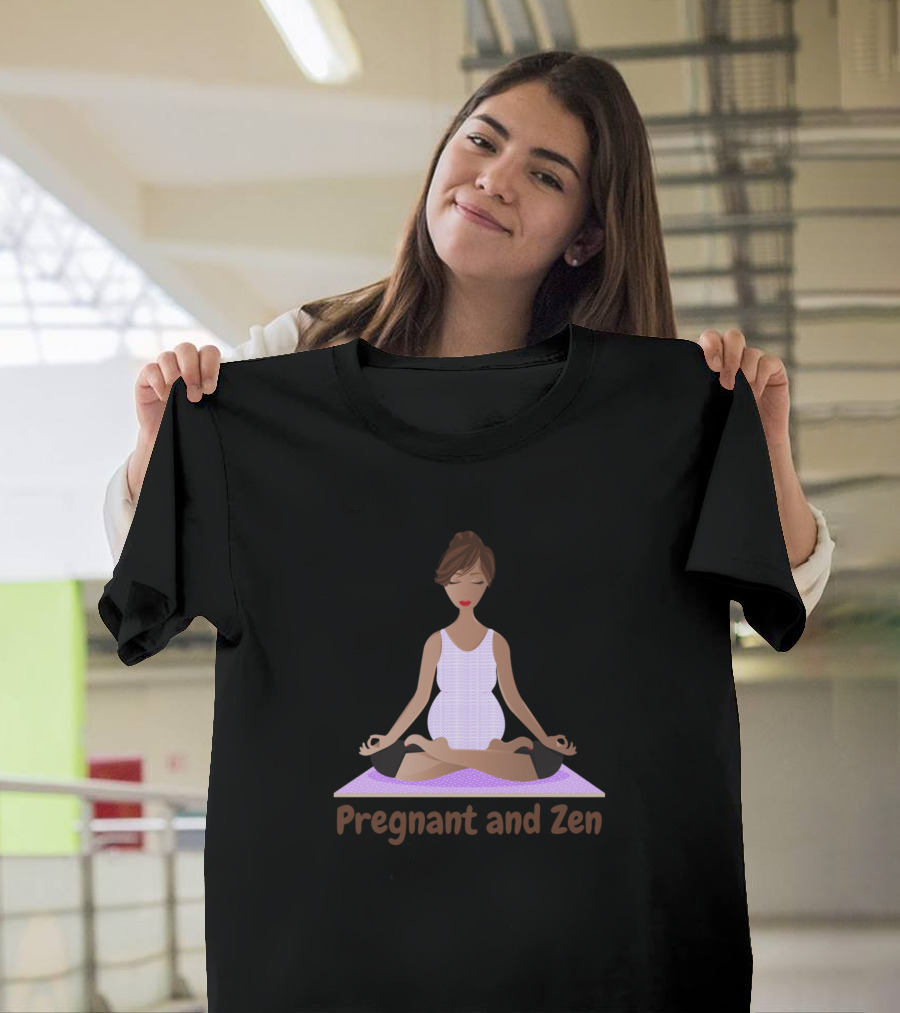 Pregnant and Zen Meditating Expectant Woman Tranquility T-Shirt