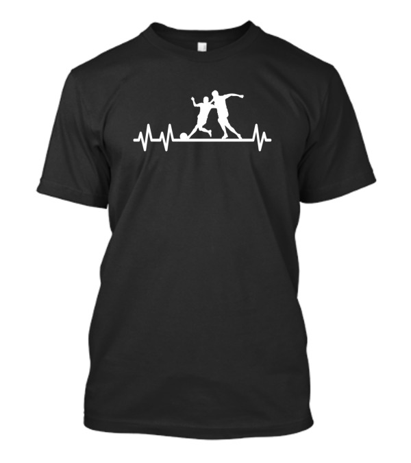 Soccer Pulse Heartbeat Heart Rate Football Player T-Shirt