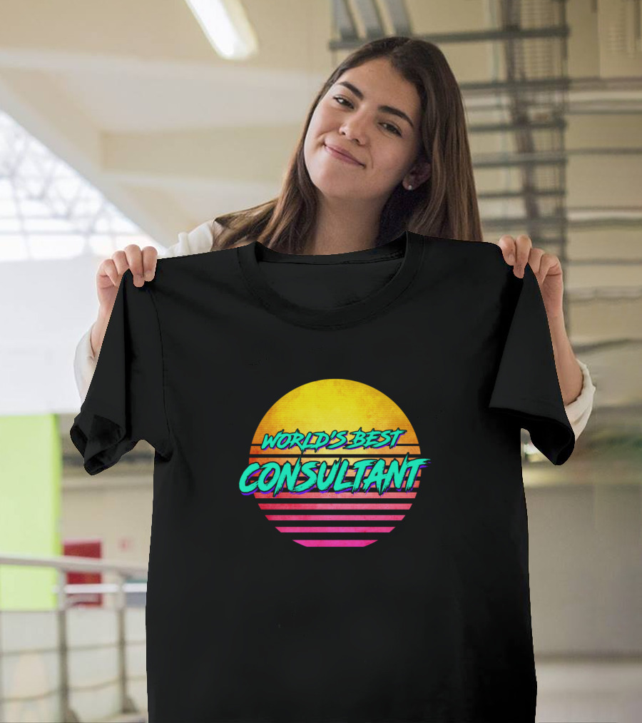 World's Best Consultant Retro Sunset T-Shirt