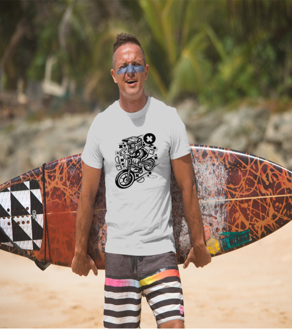 Downhill Biking Adventure For Animated Characters And Pop Culture Fans T-Shirt