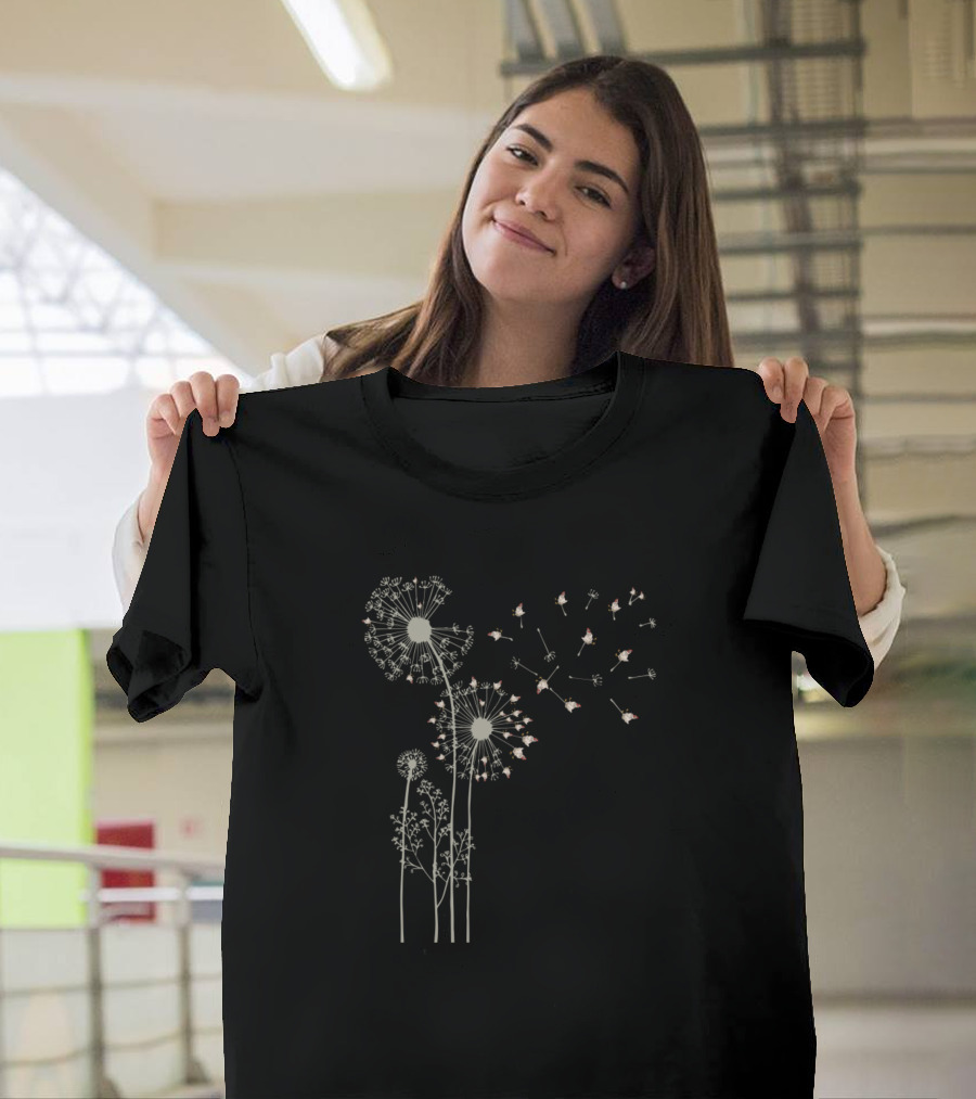 Farmer Chicken Dandelion Birds Flower Flight T-Shirt