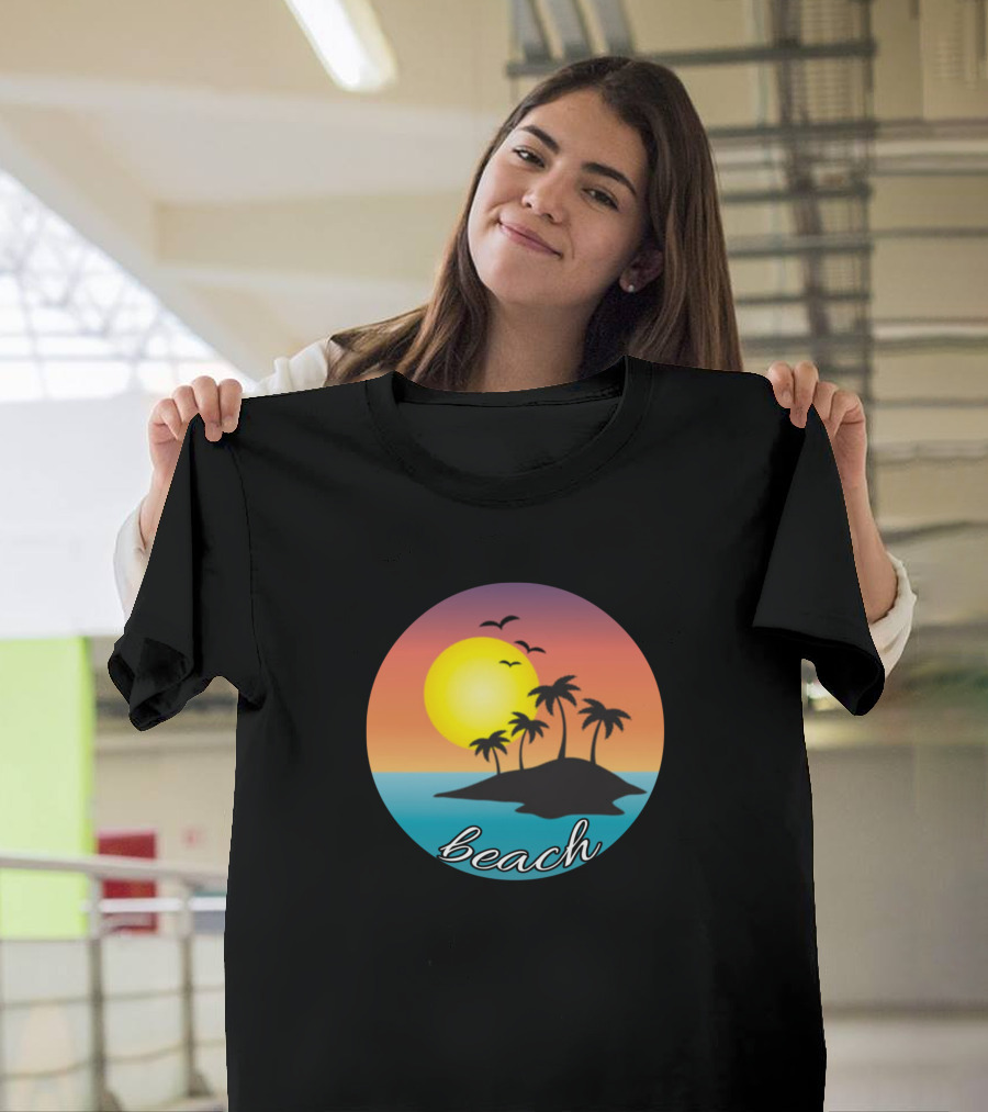 Beach Sunset Palm Island T-Shirt