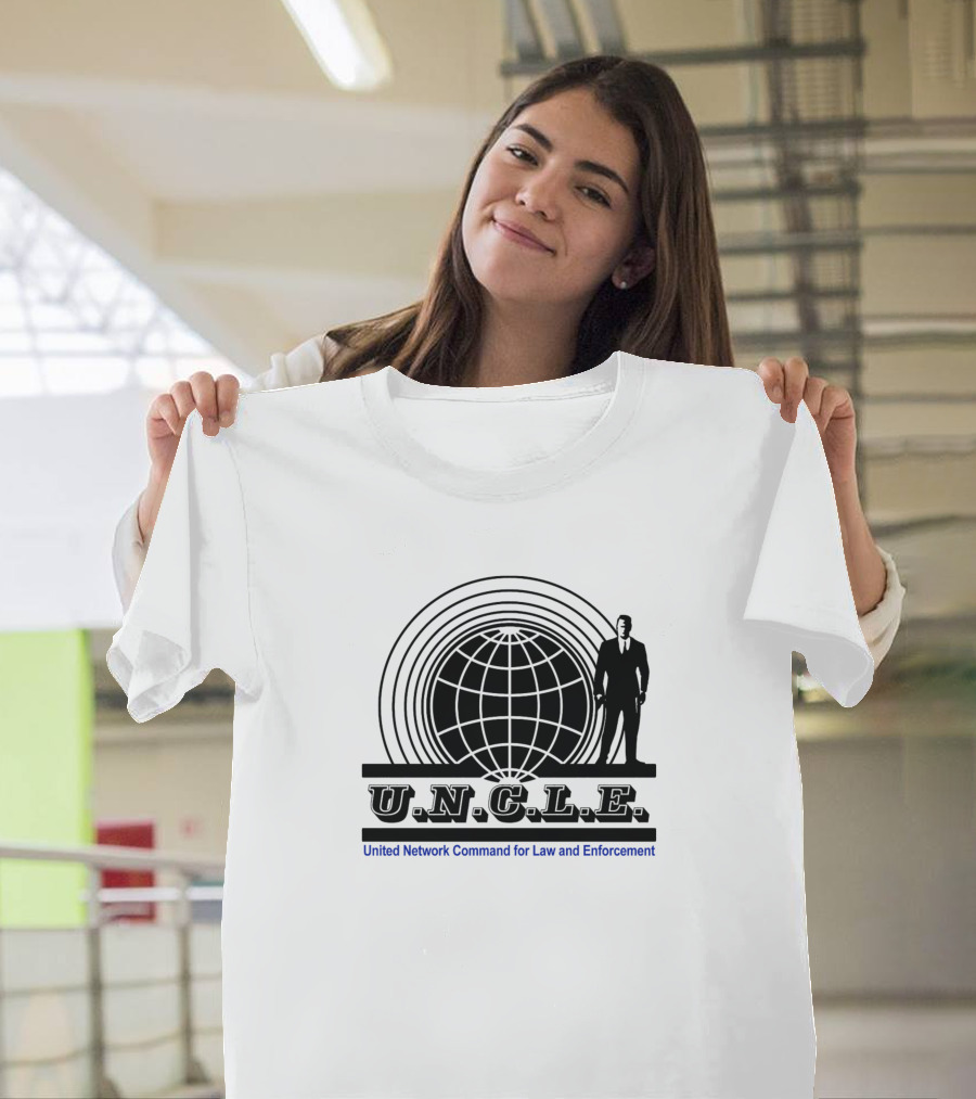 U.N.C.L.E. United Network Command for Law and Enforcement Logo with Spy T-Shirt