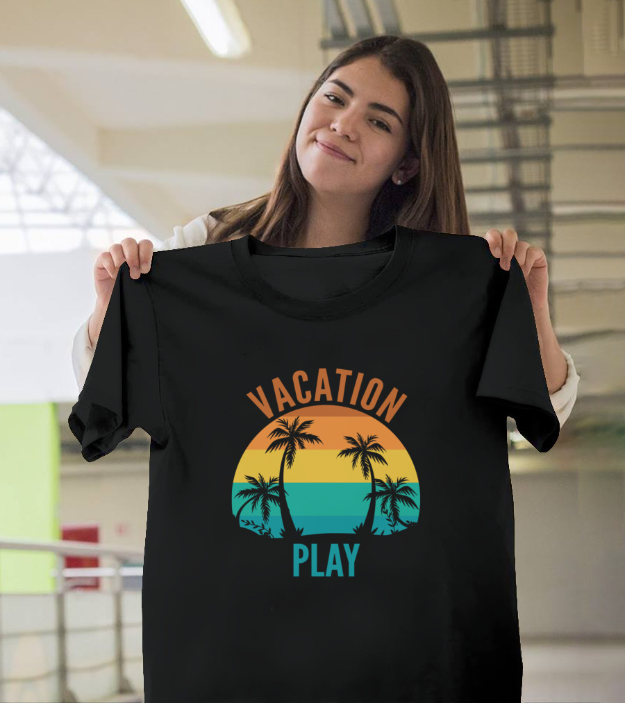 Vacation Play Sunset Palm Trees T-Shirt