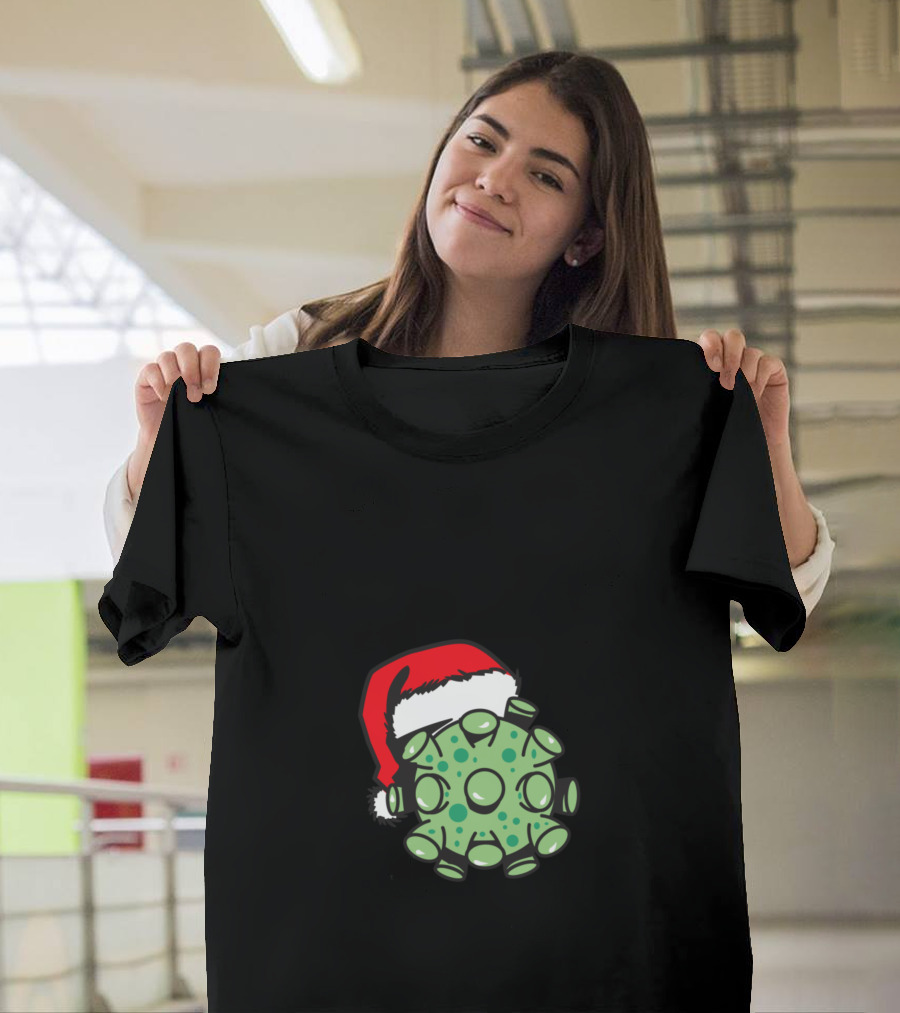All I Want for Christmas Is Attention Virus Santa Hat T-Shirt
