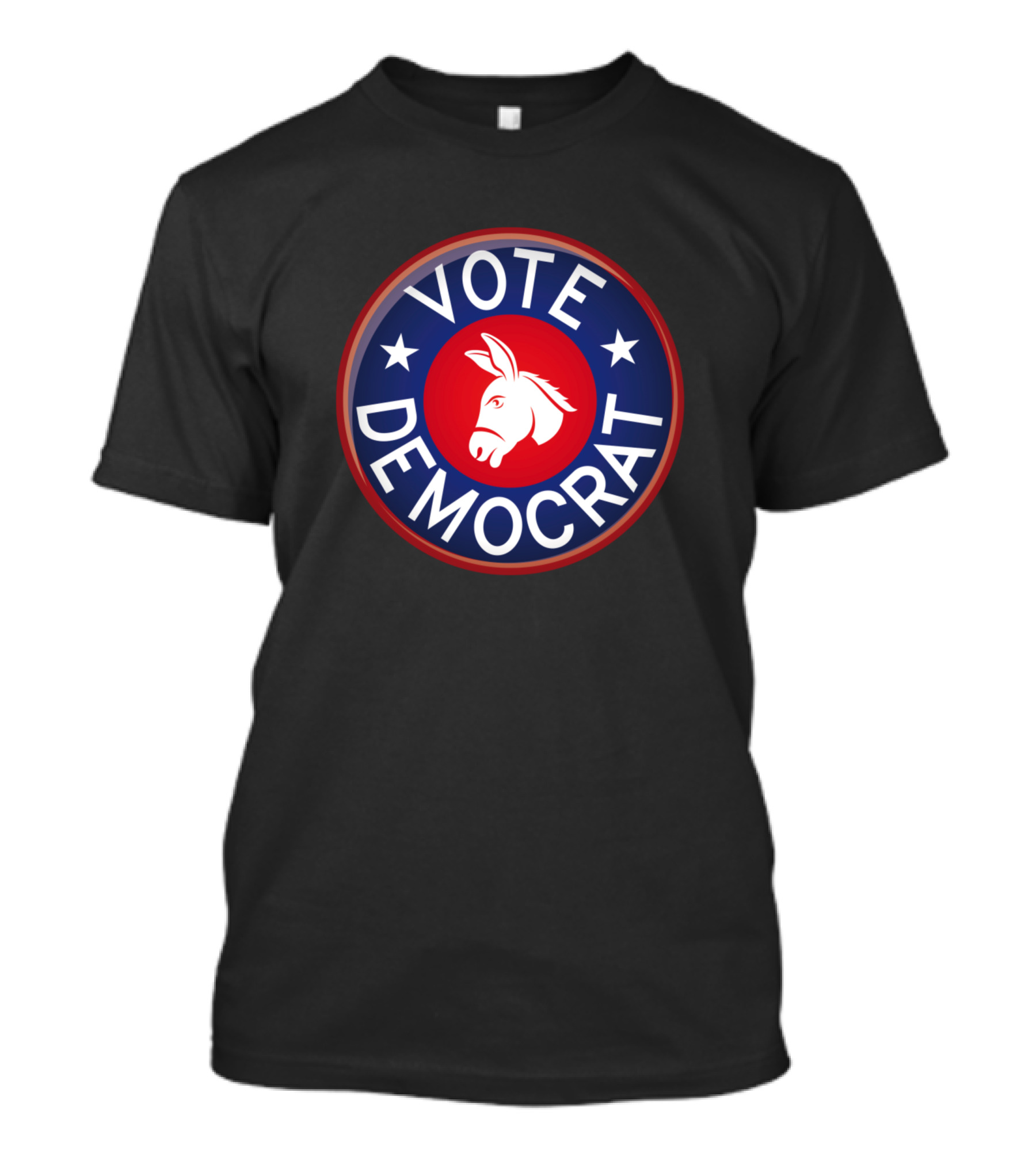 Vote Democrat Donkey Emblem With Stars T-Shirt