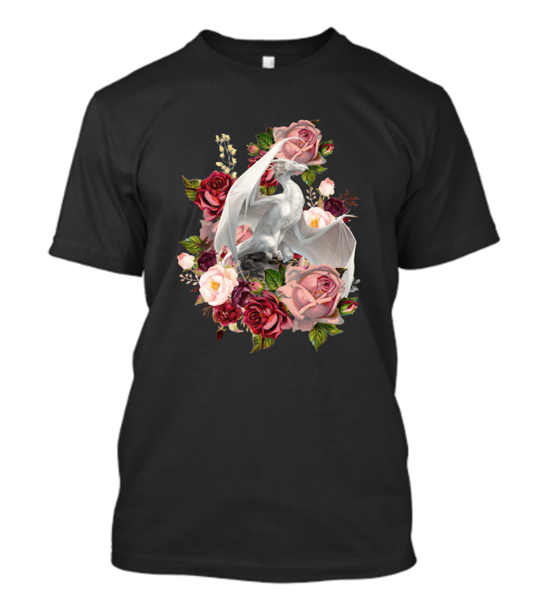 Dragon Amongst Blooming Roses T-Shirt