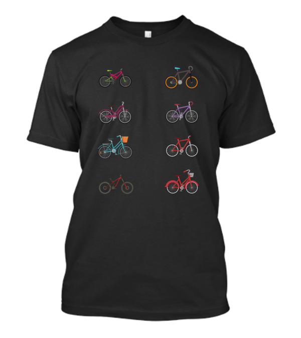 Bicycle Collection: Colorful Bikes Lineup T-Shirt
