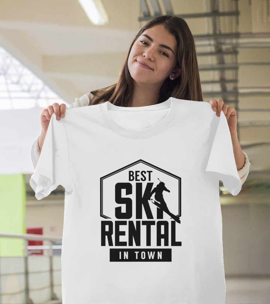 Best Ski Rental in Town Skier Skiing T-Shirt
