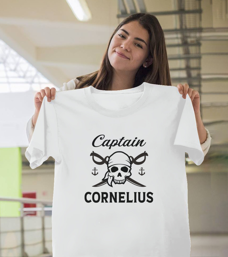 Captain Cornelius Skull Bandana Anchors T-Shirt