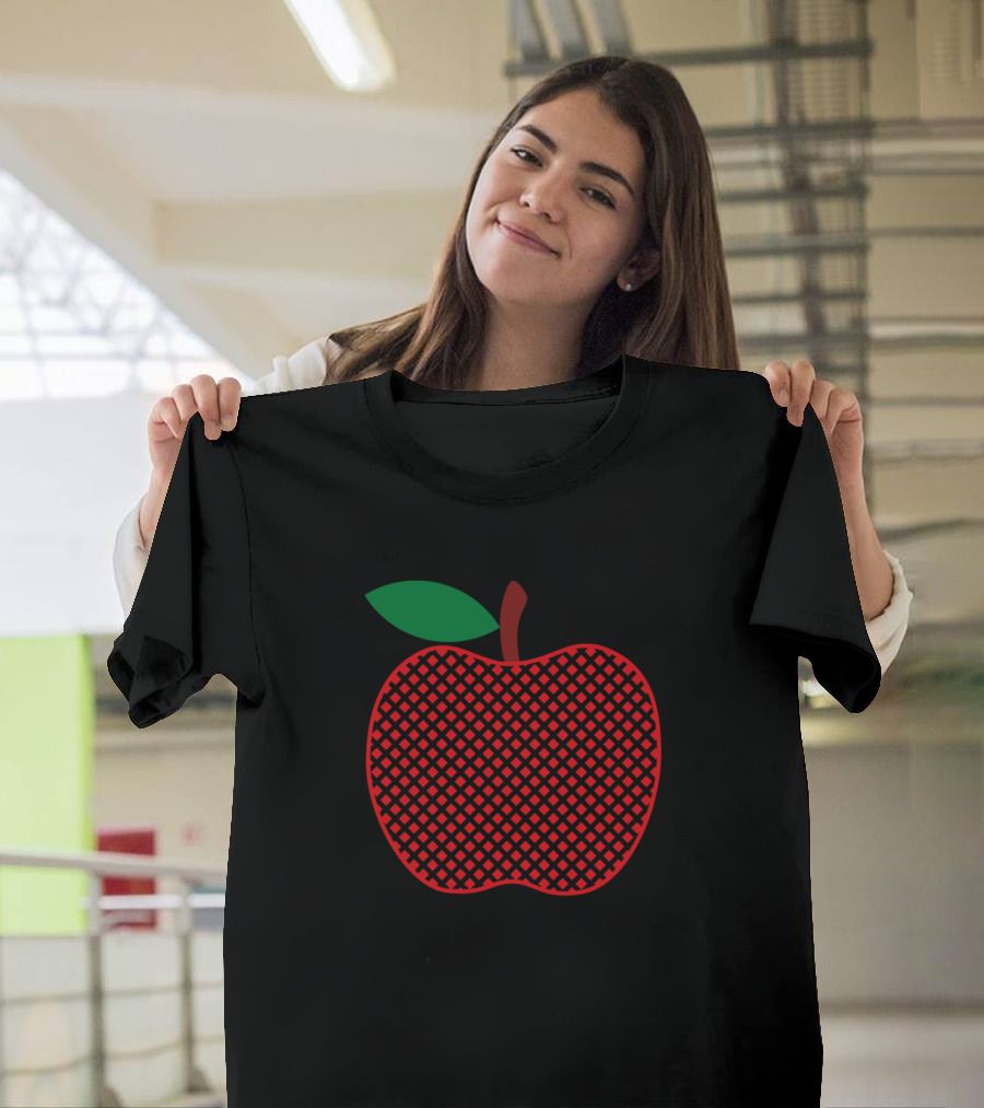 Fruit Apple Red Pattern Green Leaf T-Shirt