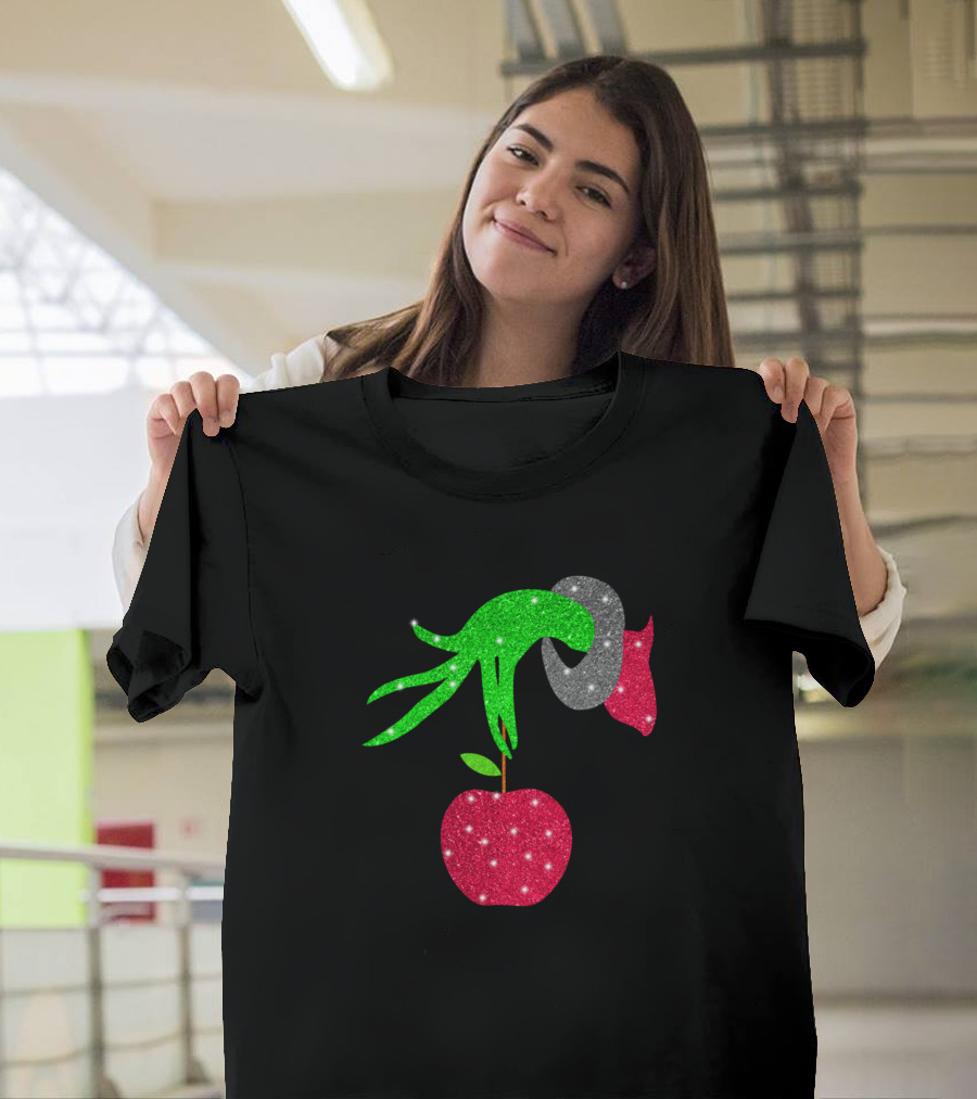 Green Hand Teacher Apple Match T-Shirt