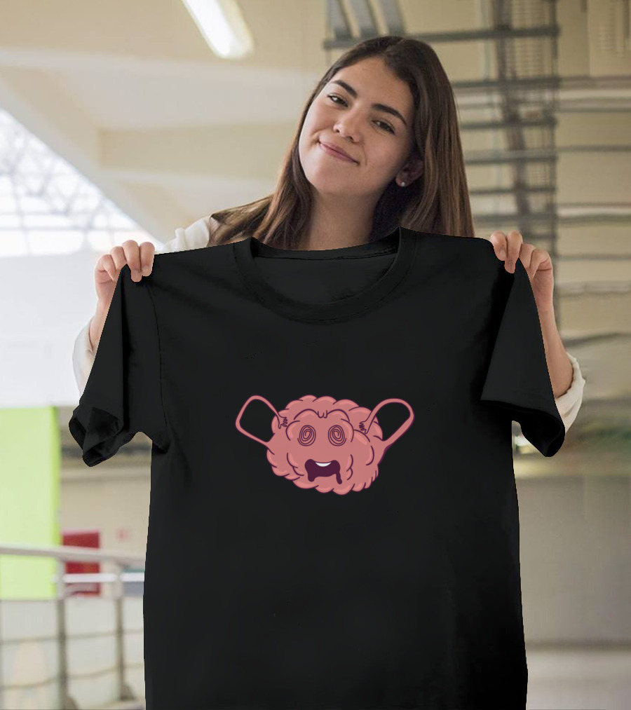 I Think I've Got Potential Brain Cartoon with Headphones T-Shirt