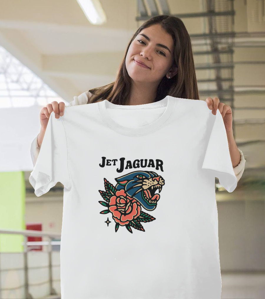 Jet Jaguar Floral Panther T-Shirt