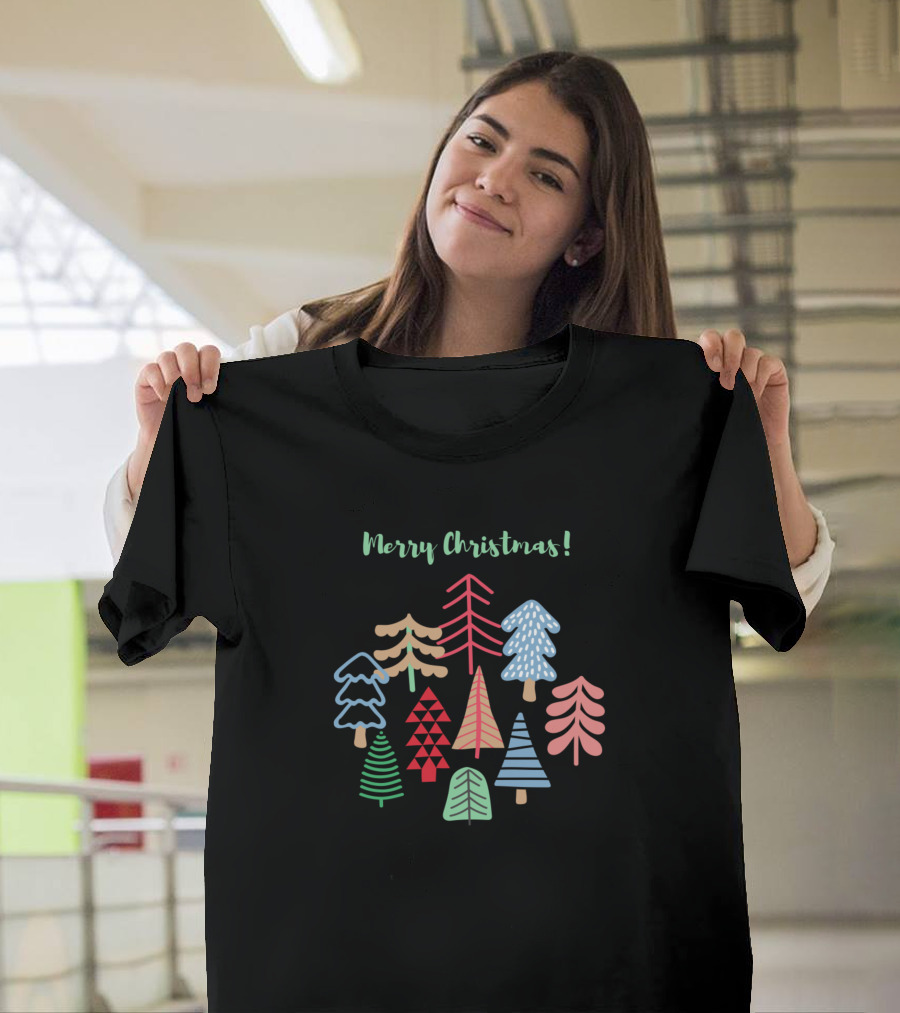 Merry Christmas Scandinavian Tree T-Shirt