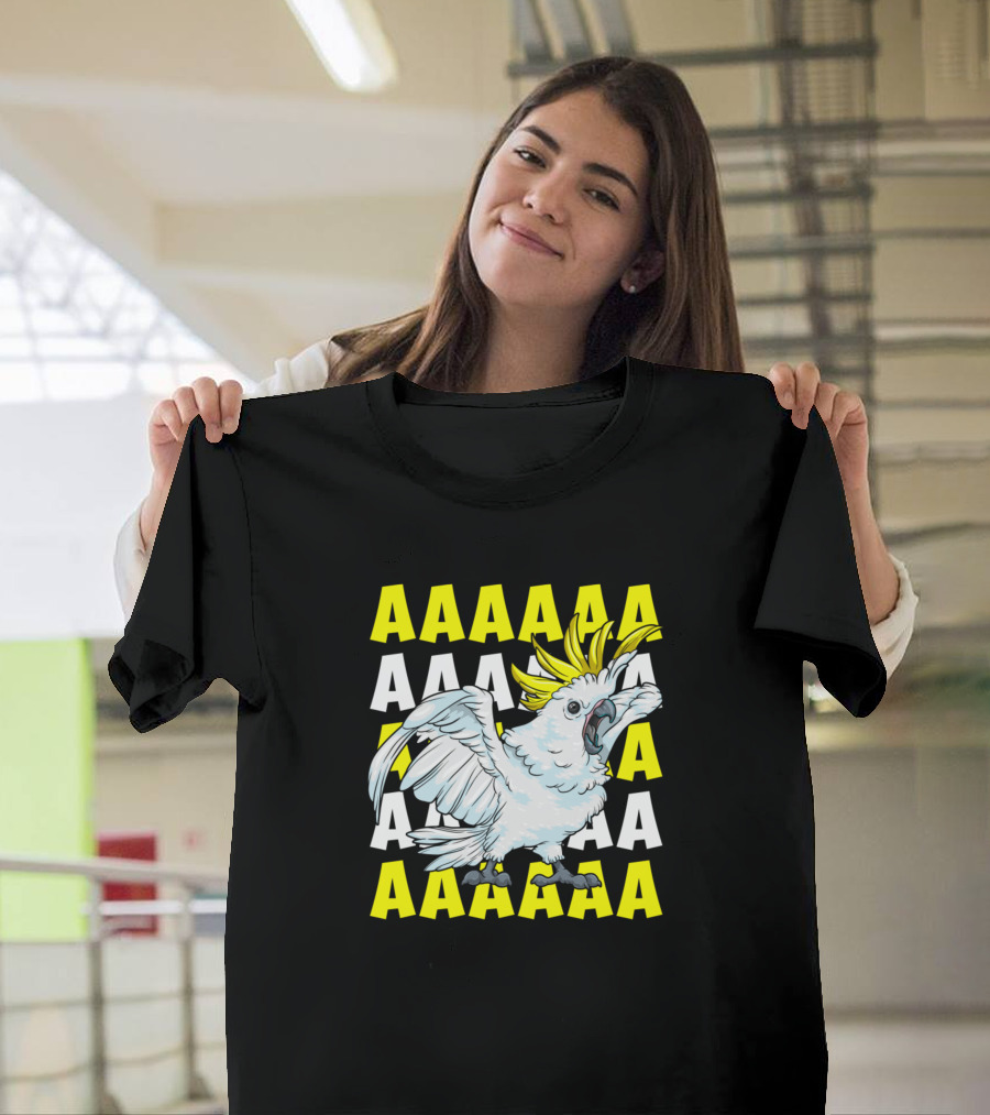 AAAAA Screaming Cockatoo Umbrella Bird Meme Funny Parrot T-Shirt