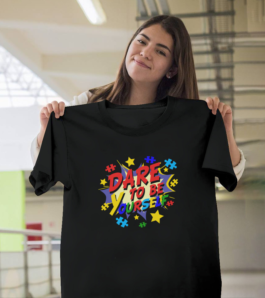 Dare To Be Yourself Autism Puzzle Stars T-Shirt