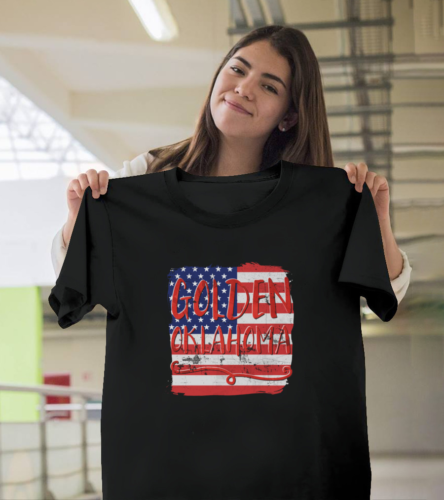 Golden Oklahoma American Flag T-Shirt