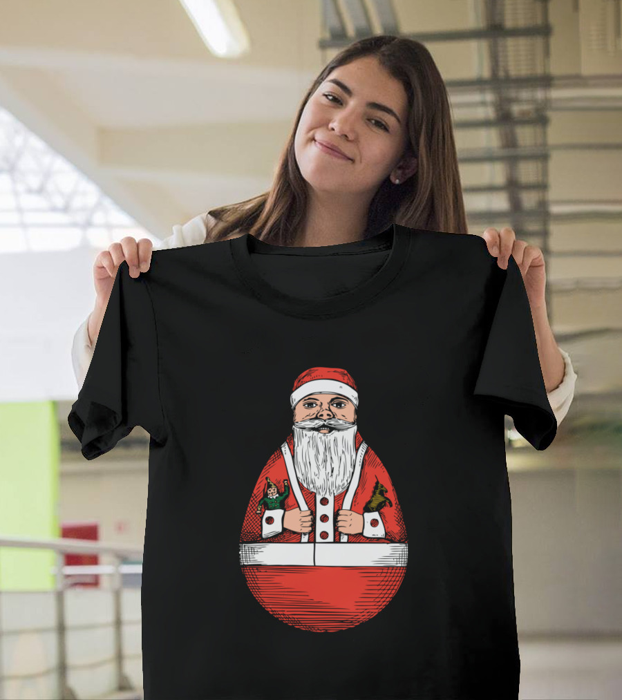 Rolly Polly Santa with Christmas Toys T-Shirt