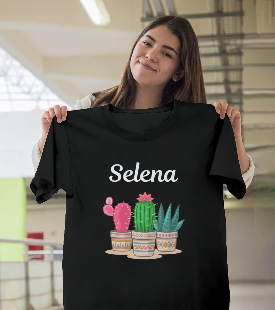 Selena Cactus Trio in Patterned Pots T-Shirt