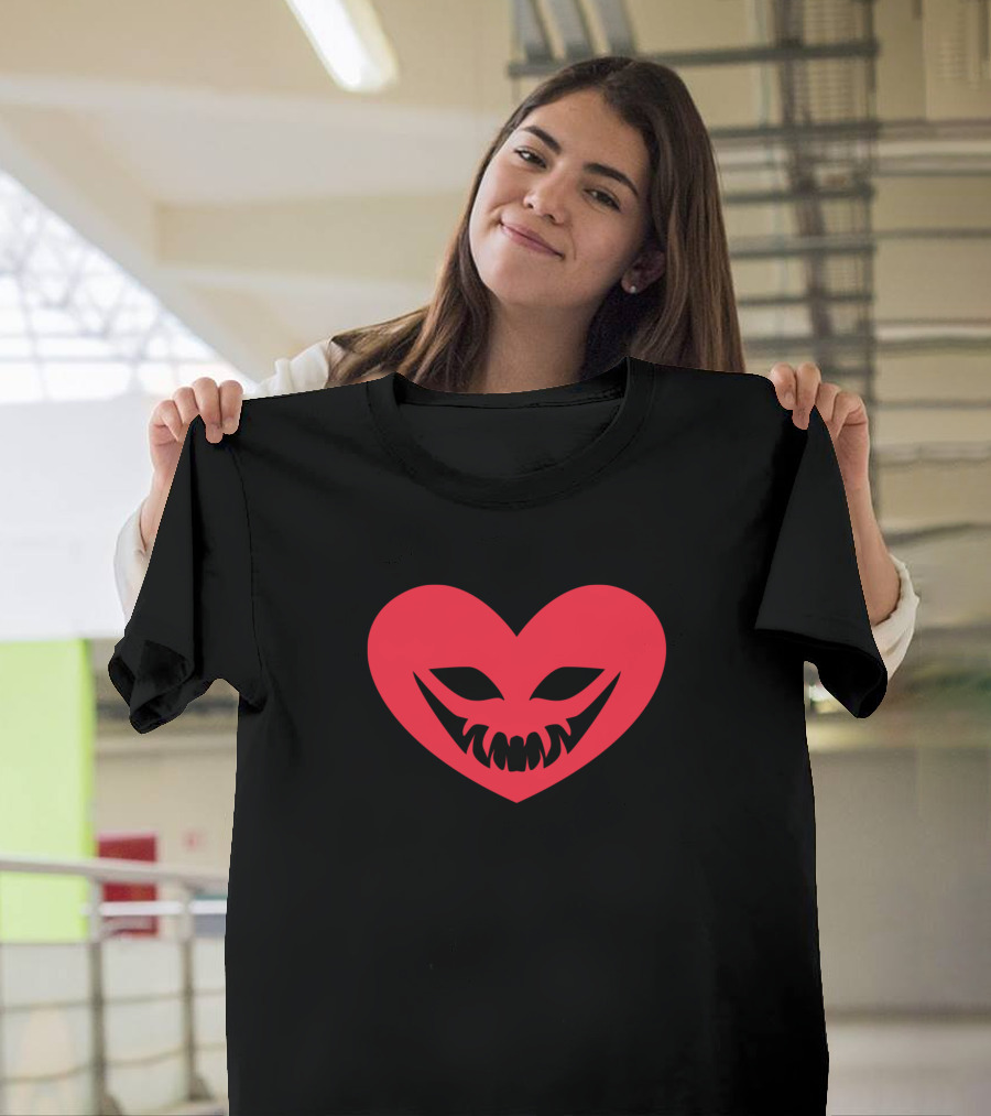 Evil Heart Red Grinning Face T-Shirt