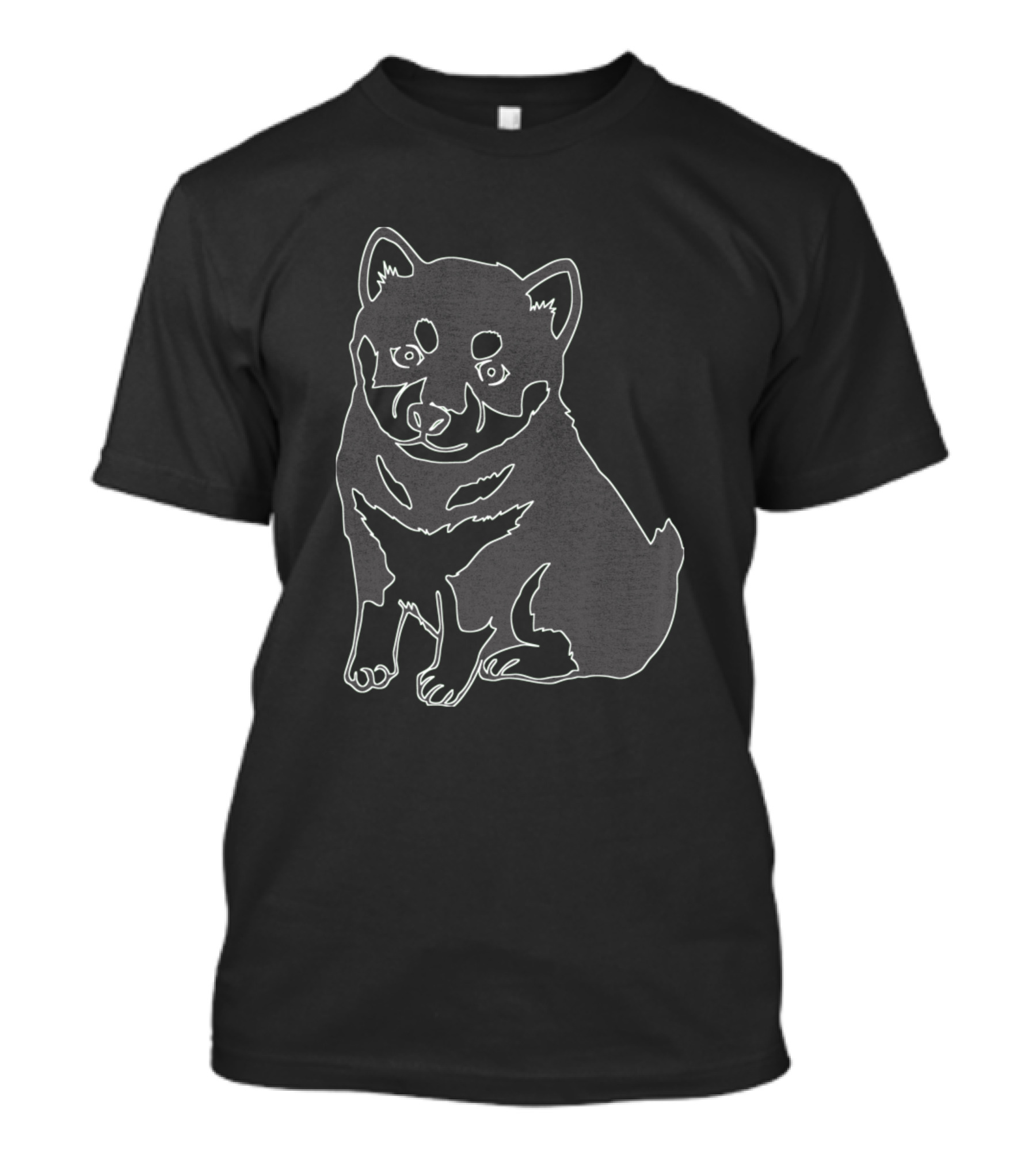 Puppy Cute Dog 280 Outline Design Digitally Printed Subtle T-Shirt