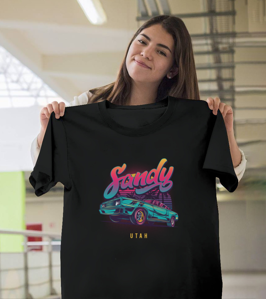 Sandy Utah Retro Vintage Muscle Cars Custo Vivid Colors Classic Auto T-Shirt