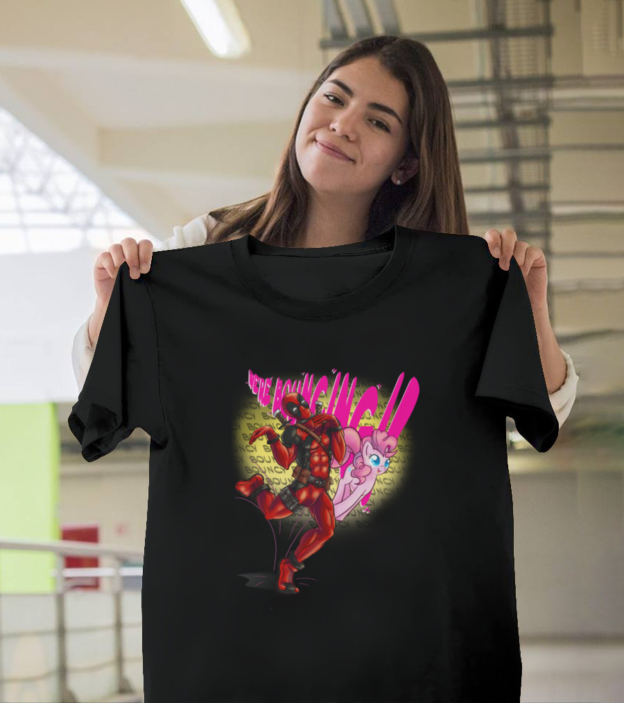 Deadpool and Pinkie Pie We're Bouncing Crossover T-Shirt
