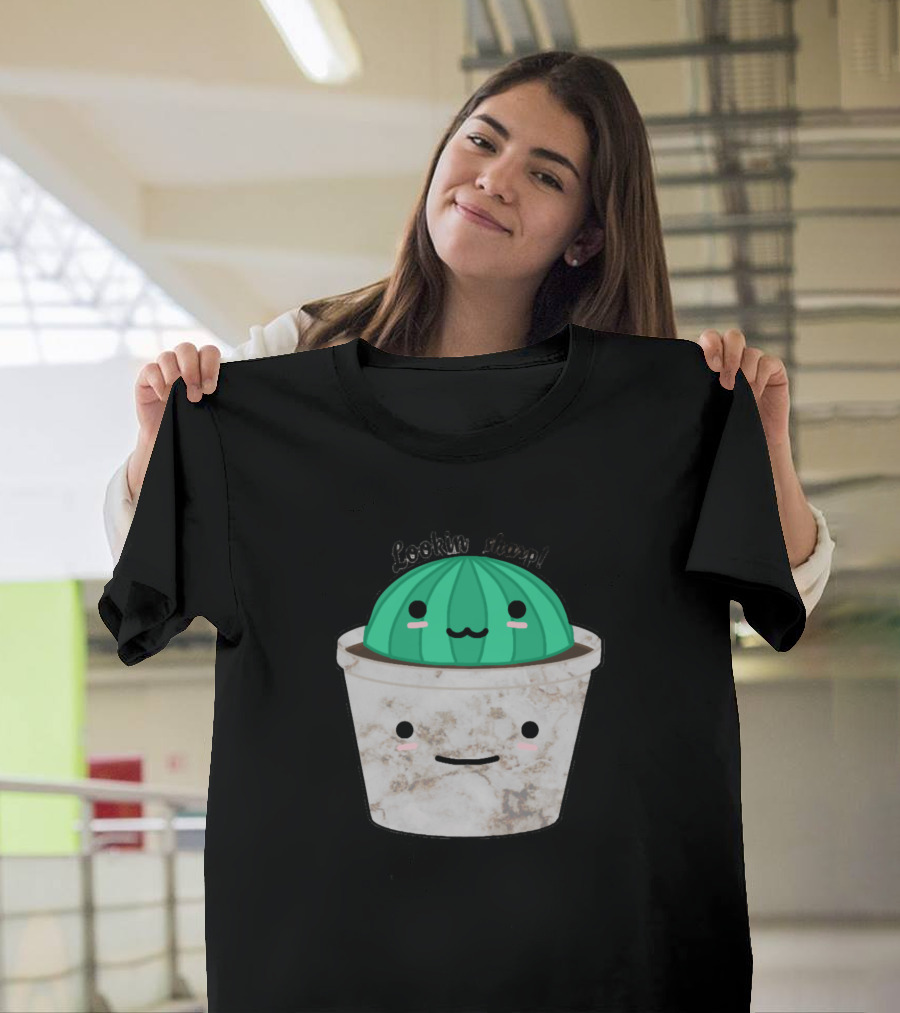 Lookin Sharp Cactus in Pot Happy Face T-Shirt