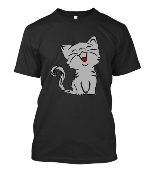 Cute Laughing Cat For Cat Lovers Birthday T-Shirt