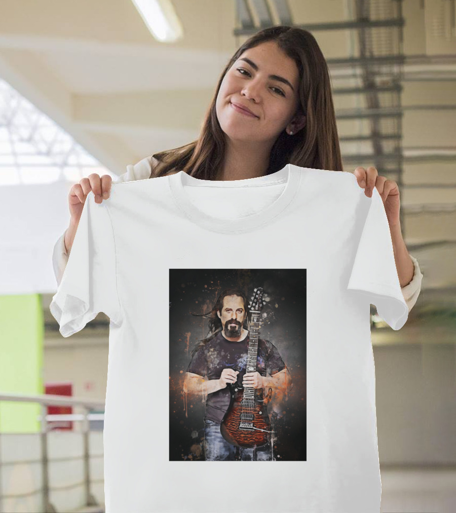 John Petrucci Guitarist Portrait with Electric Guitar T-Shirt