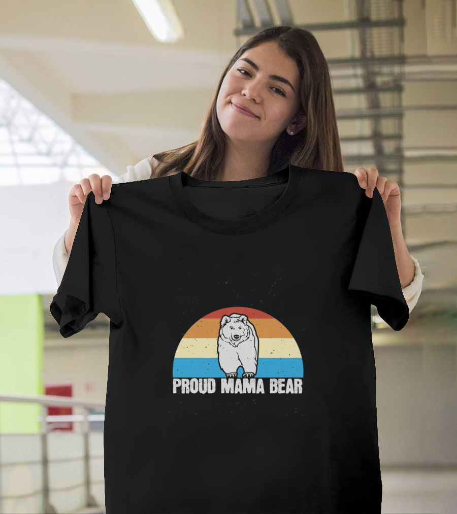 Proud Mama Bear Retro Rainbow T-Shirt