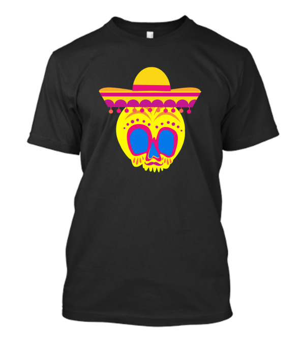 Mexico Cinco De Mayo Skull Fiesta Sombrero T-Shirt