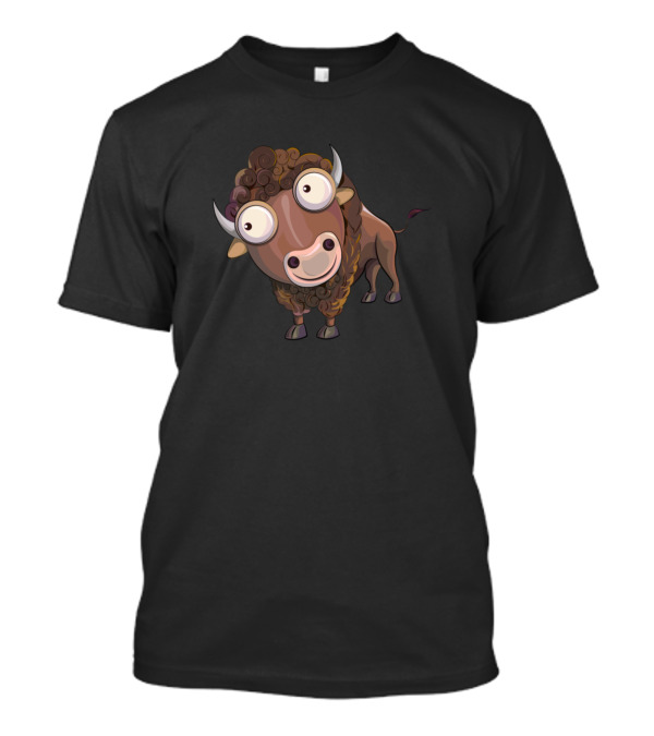 Funny Bison Cartoon Character With Big Eyes T-Shirt