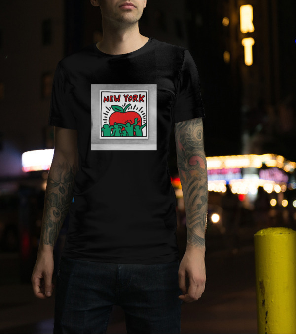 Keith Haring New York Big Red Apple Iconic T-Shirt