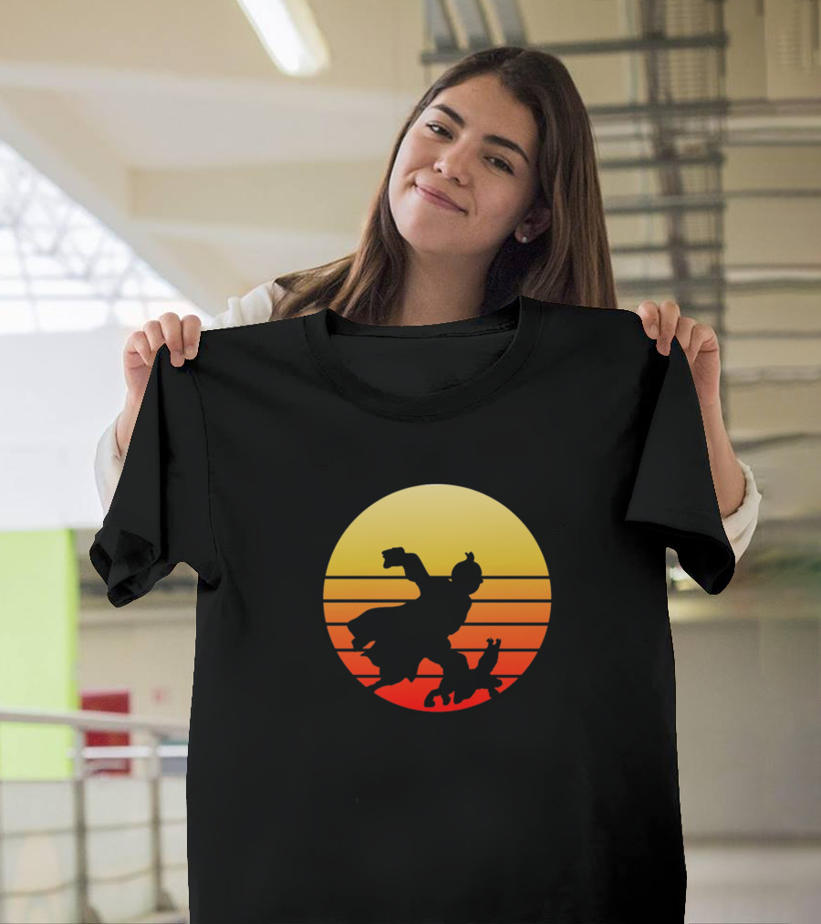 Sunset Run With Tintin and Snowy T-Shirt