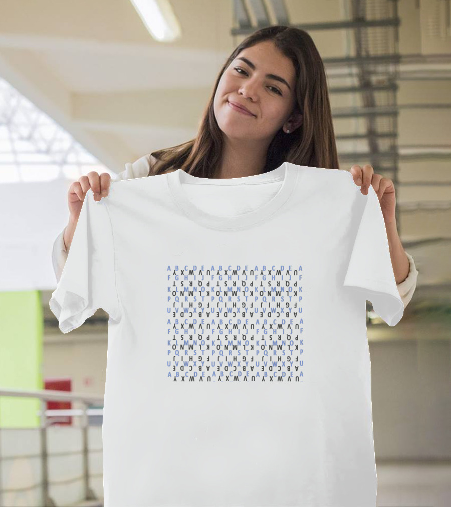 Alphabet Blue Pattern A to Z T-Shirt